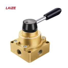 HV-02. Ручной 3-позиционный 4-ходовой поворотный клапан