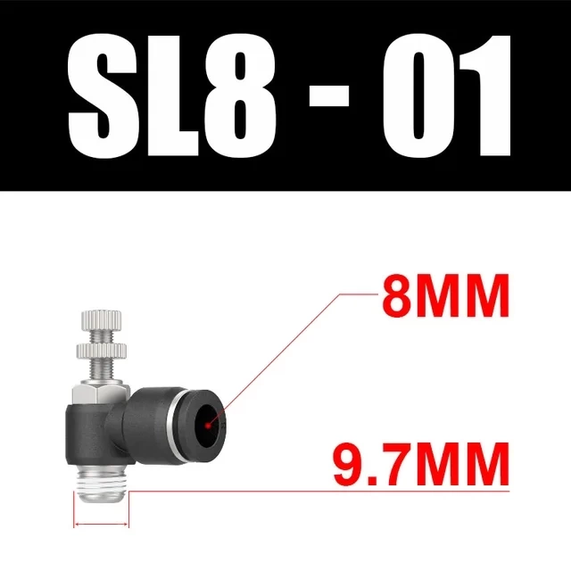 SL - Фитинг комбинированный с регулировкой воздуха, угловой. Дроссель пневматический фото 7