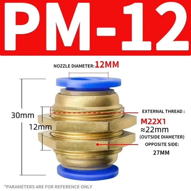 PM - Латунный воздушный фитинг для крепления в корпус оборудования фото 6