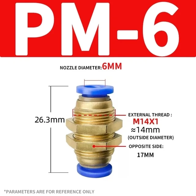 PM - Латунный воздушный фитинг для крепления в корпус оборудования фото 3