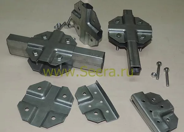 Крепёж профильной трубы Х-образный 20х20х20х20 фото 4