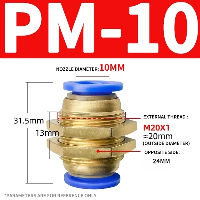 PM - Латунный воздушный фитинг для крепления в корпус оборудования фото 5
