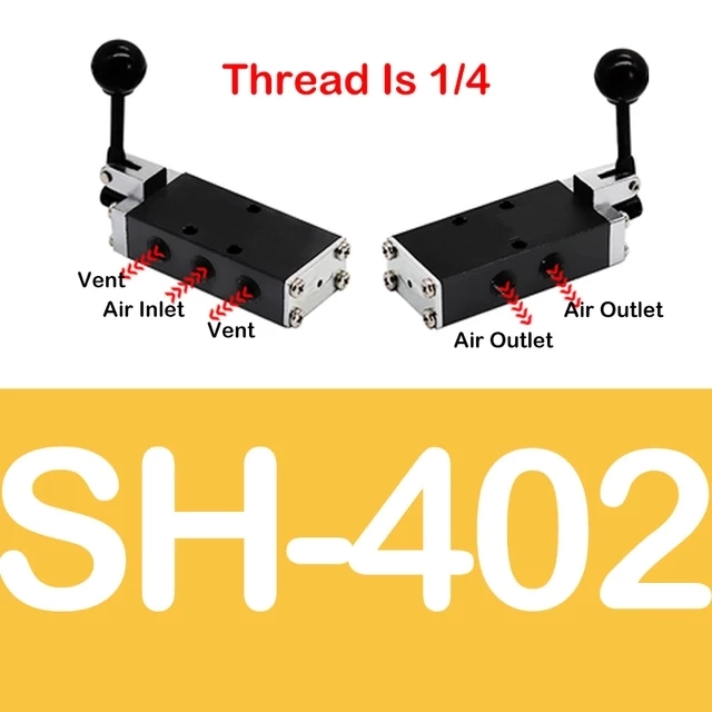 SH-402 / SH-402A. Ручной двухпозиционный пятиходовый клапан фото 2