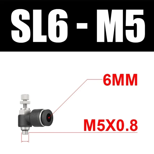 SL - Фитинг комбинированный с регулировкой воздуха, угловой. Дроссель пневматический фото 2