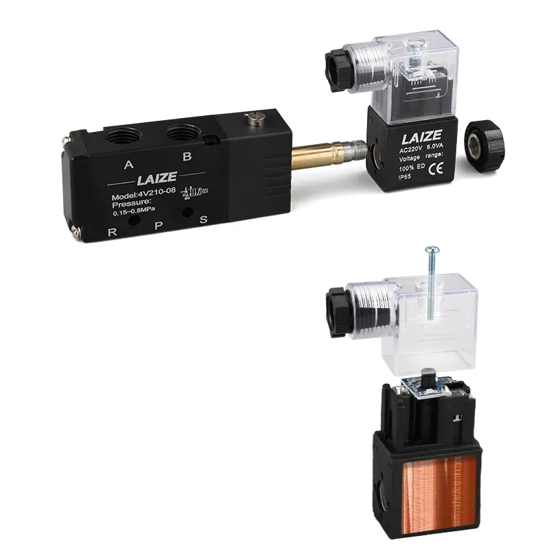 Катушка 4V210 AC220V/DC24V. Электромагнитная катушка клапана фото 7