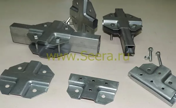 Крепёж профильной трубы Х-образный 20х20х20х20 фото 5