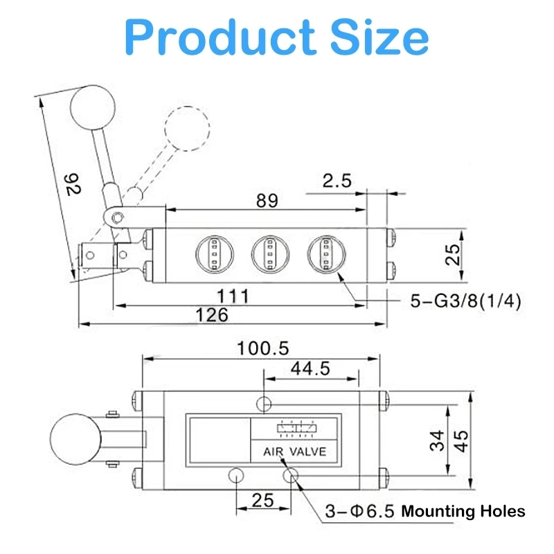 SH-402 / SH-402A. Ручной двухпозиционный пятиходовый клапан фото 3