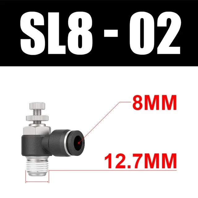 SL - Фитинг комбинированный с регулировкой воздуха, угловой. Дроссель пневматический фото 8