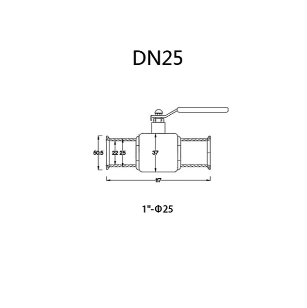 Кран под кламп соединение. Нержавеющий шаровый кран фото 4